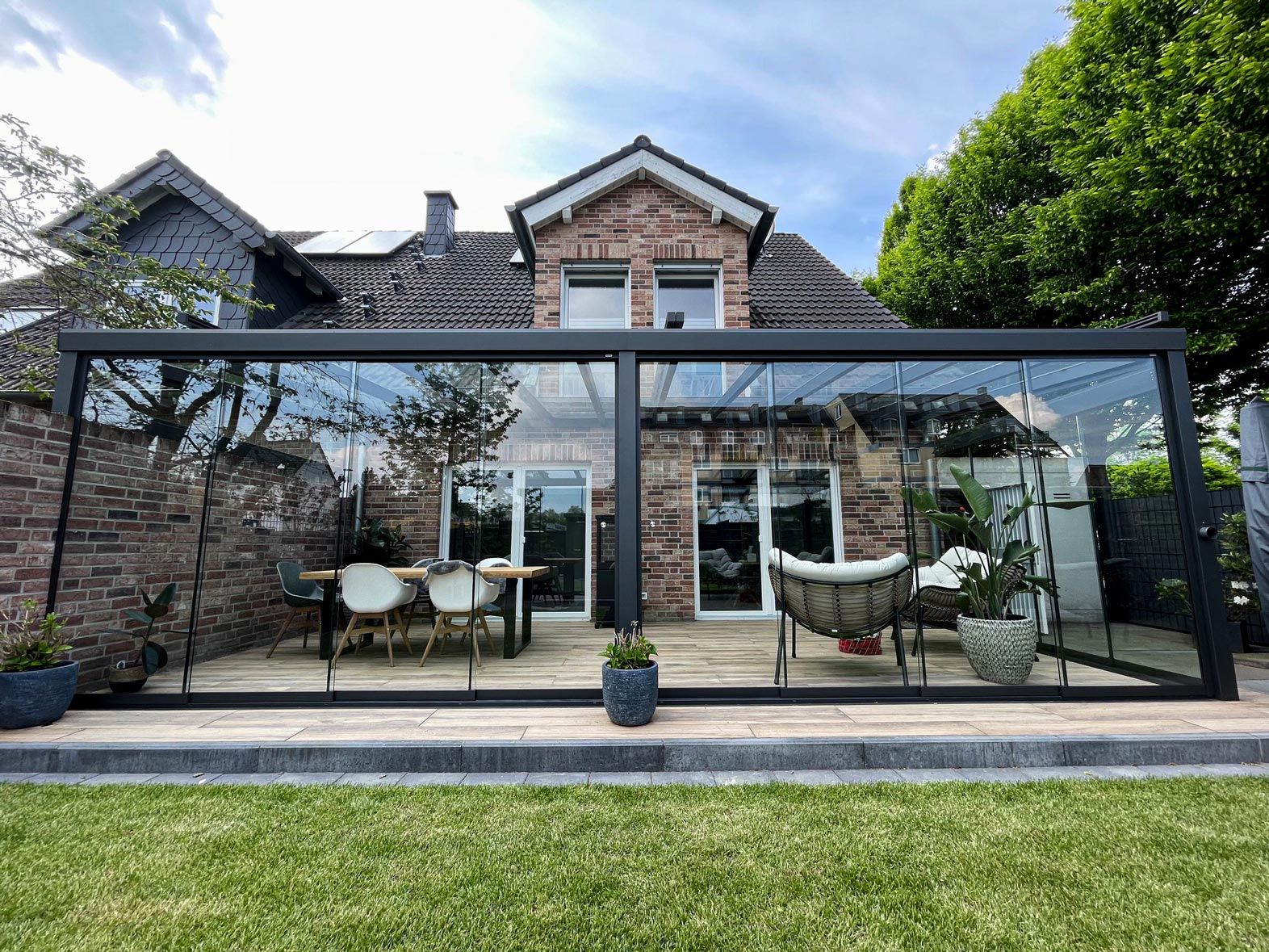 Pergola mit Glaswänden